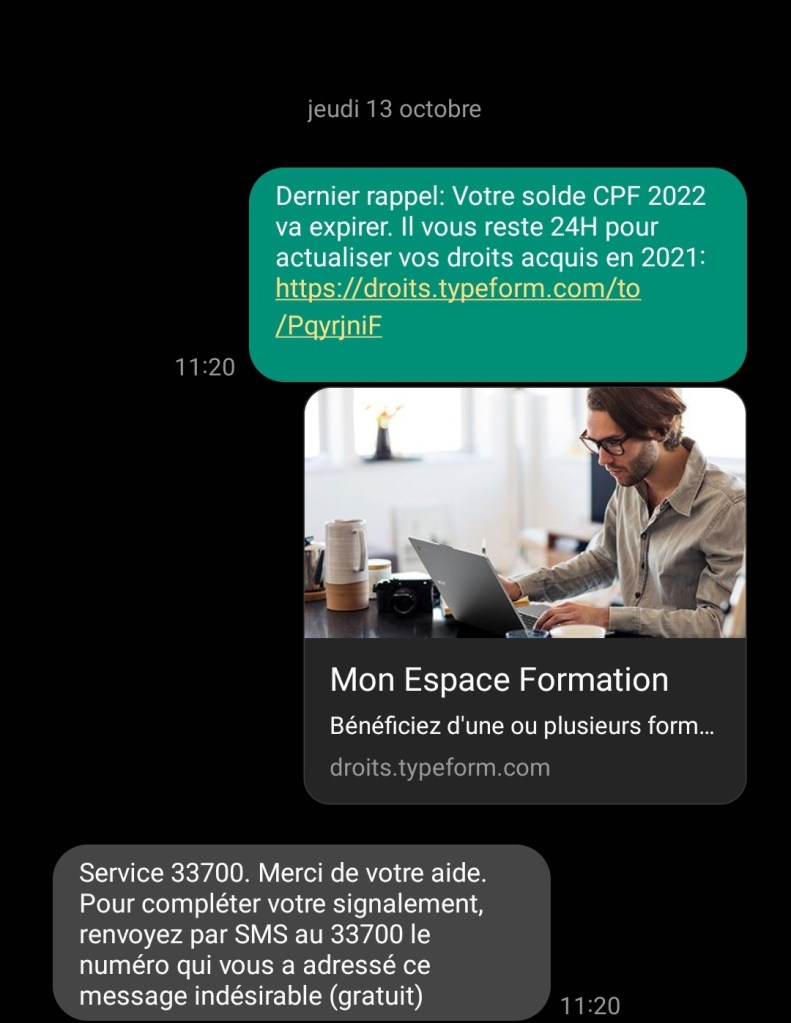 Comment signaler une escroquerie compte formation
